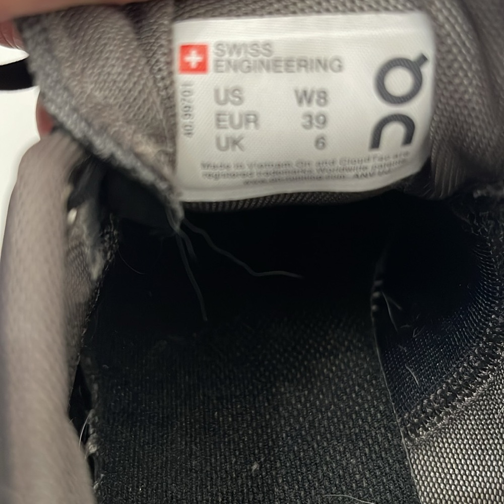 On Running Black/Gray Cloud Sneakers - Picture 6 of 8